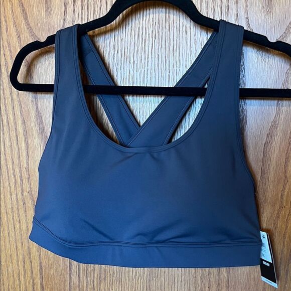 Ideology Other - NWT Ideology Performance Sports Bra 1X Gray Cross-Back Removable Pads Med Impact